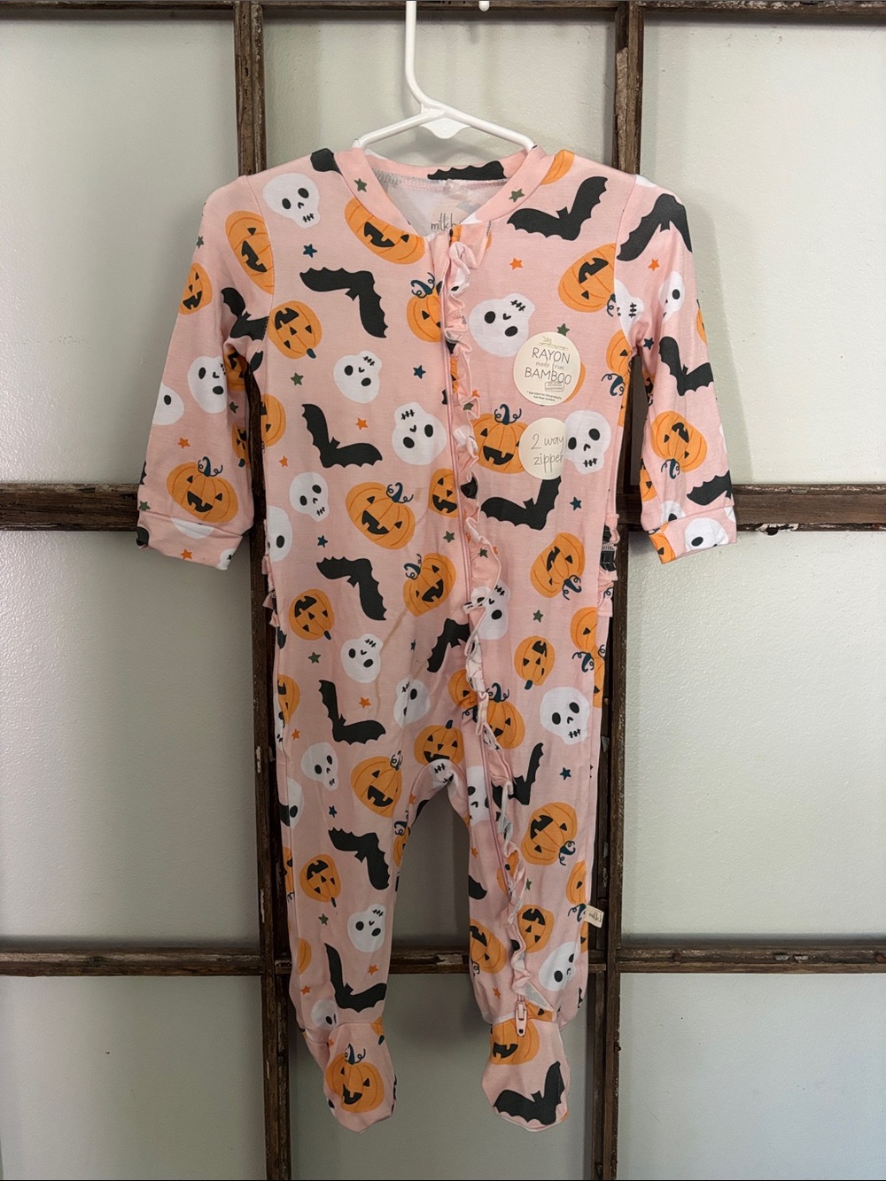 Milkberry Halloween bamboo footie sleeper